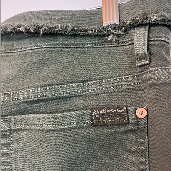 7 For All Mankind Mid-Rise Foldover Waist Cropped Skinny Jeans - Picture 3 of 3